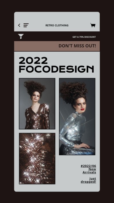 Multiple Picture Women's Fashion Clothing Shop the Look OOTD Website Simulation Discount Sale Promo New Arrival Ecommerce Story