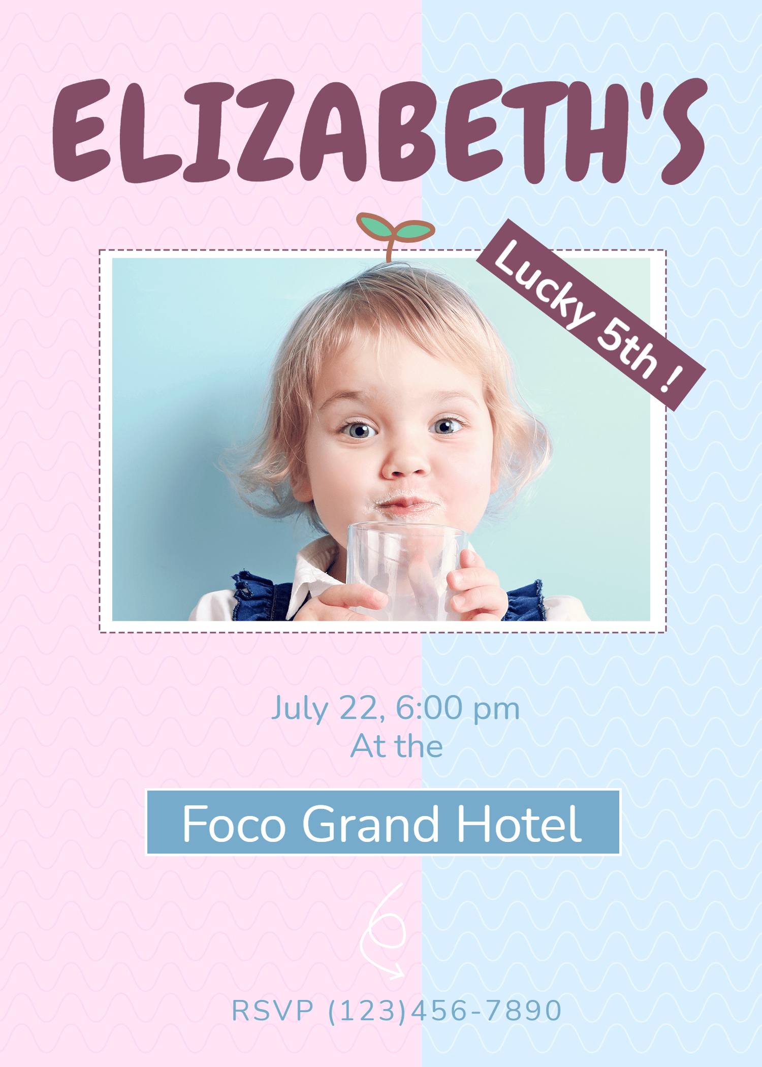 Fresh Style Color Contrast Element Birthday invitation letter