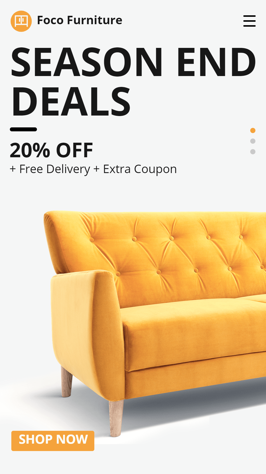 Decorate Furniture Yellow Sofa Display Ecommerce Story预览效果