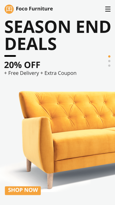 Decorate Furniture Yellow Sofa Display Ecommerce Story