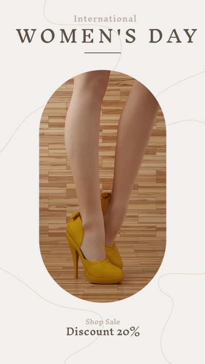 Women's Day Shoes High Heels Sale Promotion Ecommerce Story