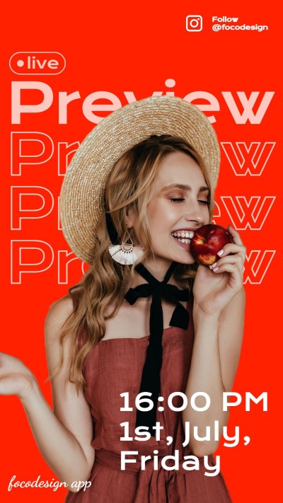 Fashion Apple Laugh Woman Live poster Instagram story
