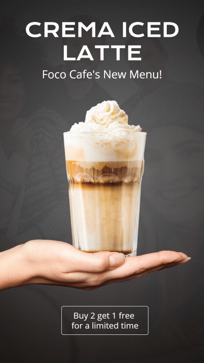 Minimalist Cream Iced Latte New Menu Promo Ecommerce Story