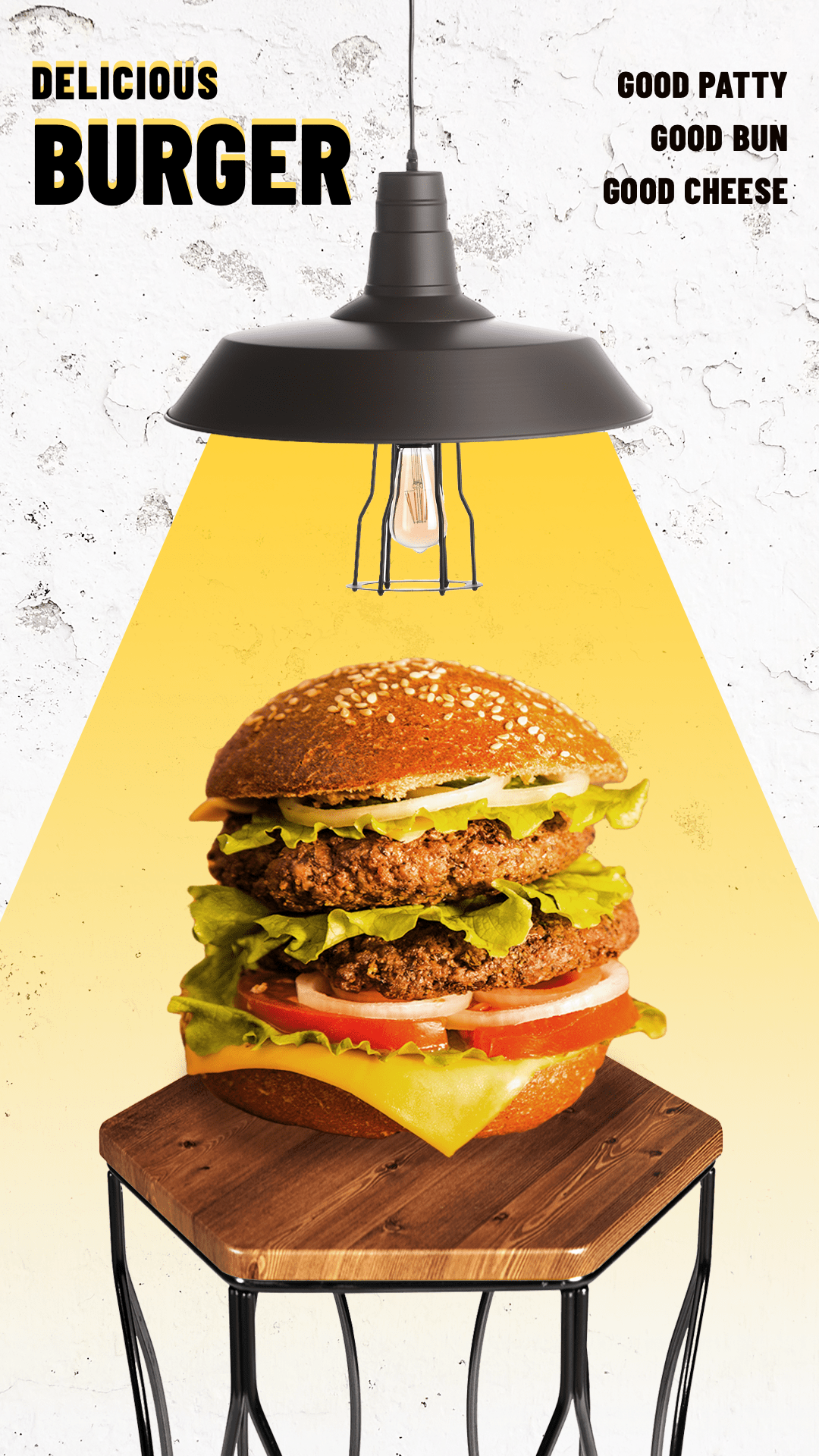 Creative Style Burger Display Ecommerce Story
