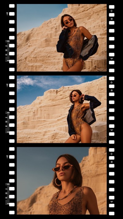 Simple Film Style Desert Sunlight Woman Instagram Story 