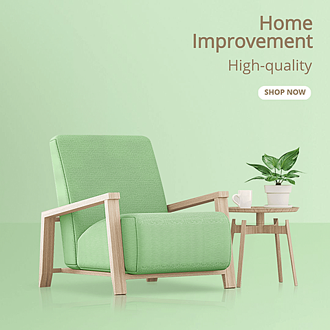 Green Color Background Fresh Home Decorate Furniture Ecommerce Story
