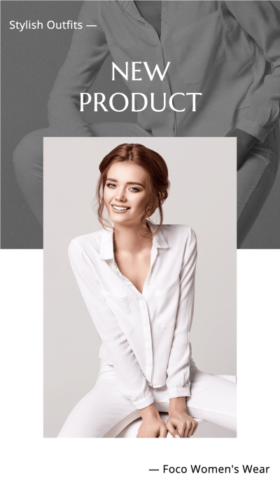 Women's Fashion New Product Black & White Ecommerce Story