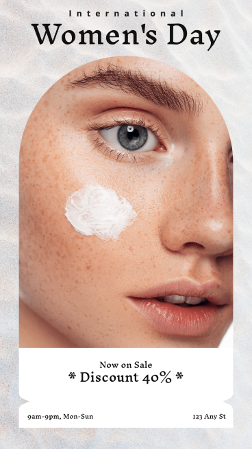 Women's Day Skincare Cosmetics Sale Promotion Ecommerce Story预览效果