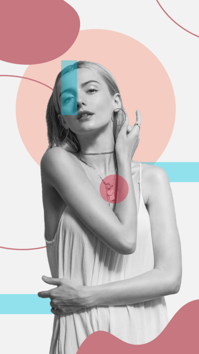 Literary Irregular Shape Background Female Model Instagram Story