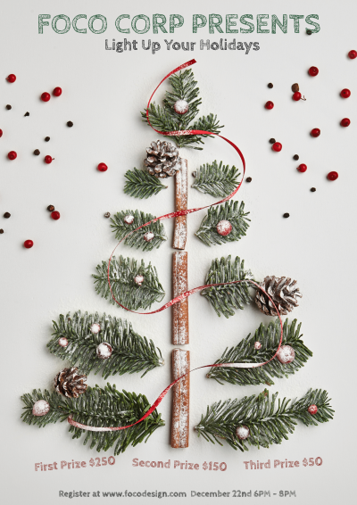 Christmas Tree Decoration Contest Event Promo Poster