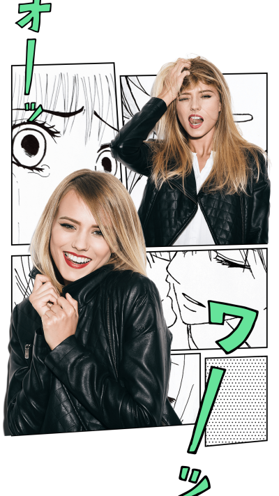 Cartoon Background Character Smile Woman Matting Instagram Story