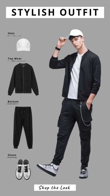 Fashion Men's Stylish Outfit Display Ecommerce Story