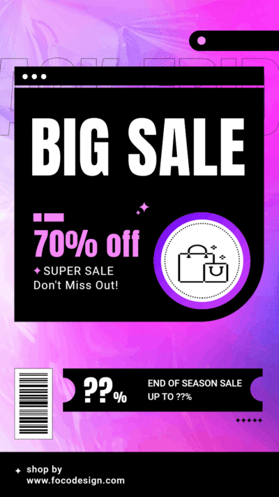 Fashion Geometry Element Big Sale Discount Instagram Story Video
