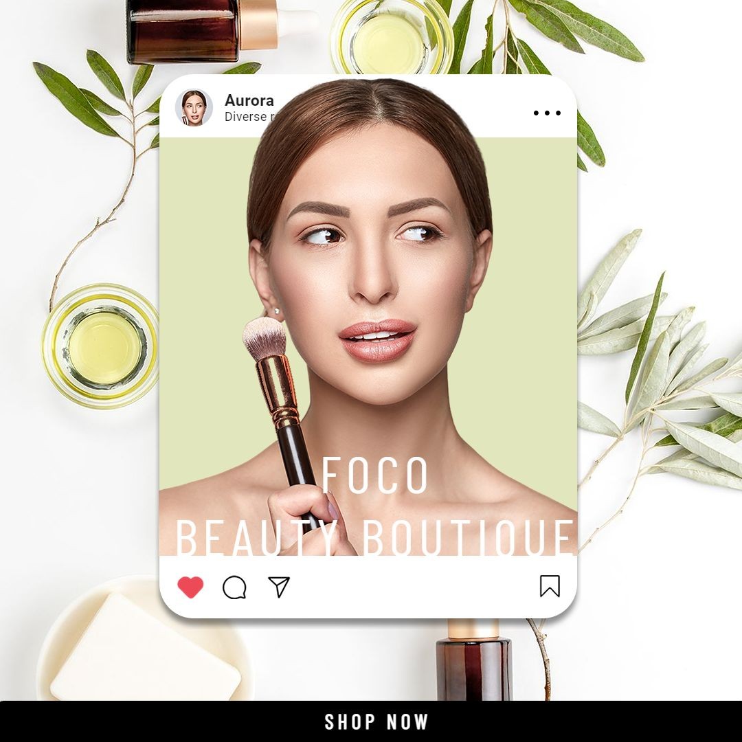 Makeup Brush Beauty Cosmetics Social Media Interface Simulation Creative Marketing Ecommerce Product Image 