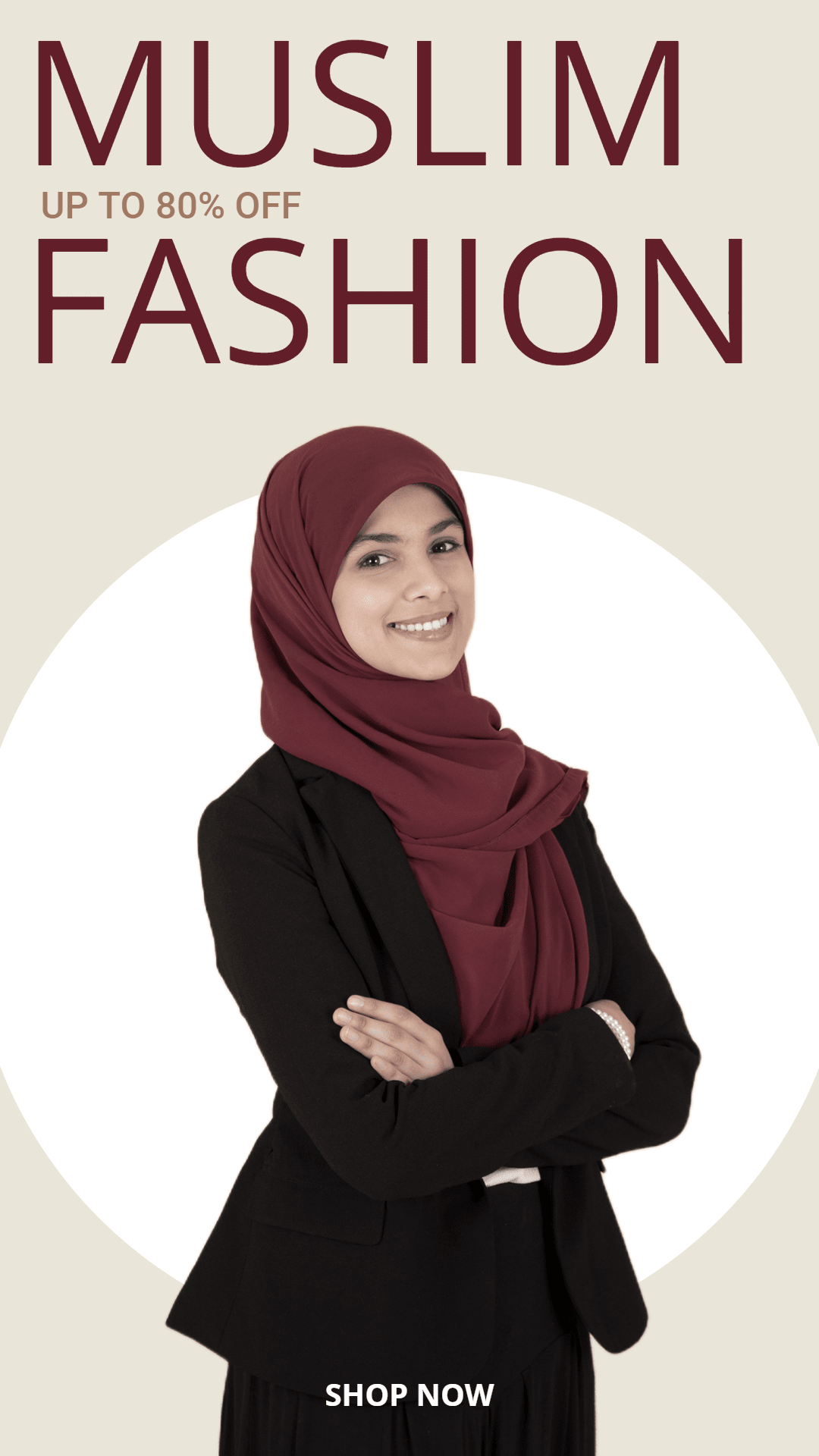 Minimalist Muslim Women's Wear New Year Promotion Ecommerce Story