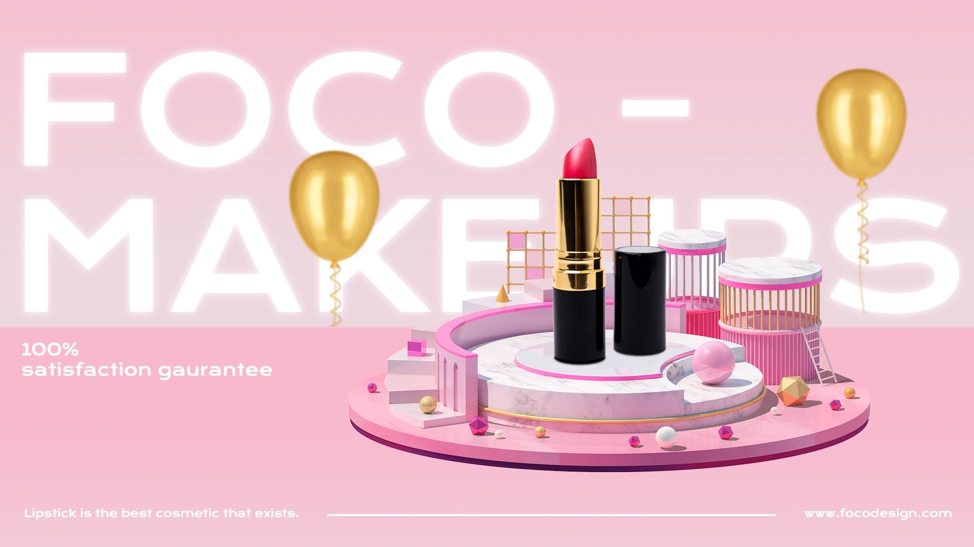 Makeup Set Mockup Beauty Cosmetics Creative Marketing Ecommerce Banner预览效果