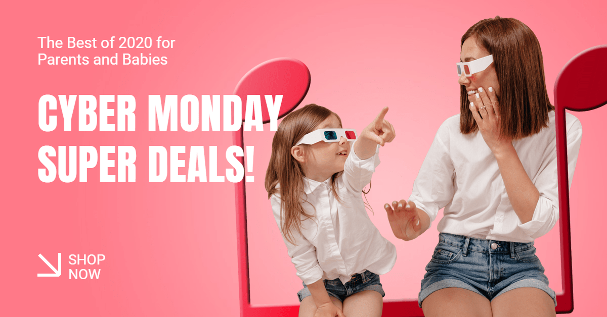 Mother and Children Product Promotion Cyber Monday Ecommerce Banner预览效果