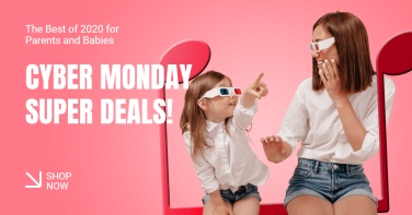 Mother and Children Product Promotion Cyber Monday Ecommerce Banner