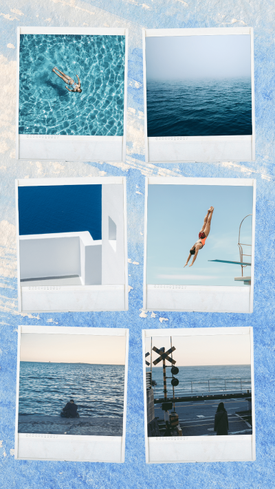 Literary Polaroid Style Sea Illustration Instagram Story