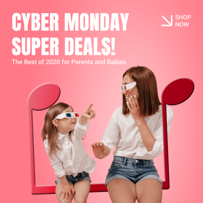 Fashion Style Cyber Monday Mother Baby Products Promotion Ecommerce Product Image