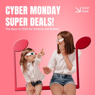 Fashion Style Cyber Monday Mother Baby Products Promotion Ecommerce Product Image