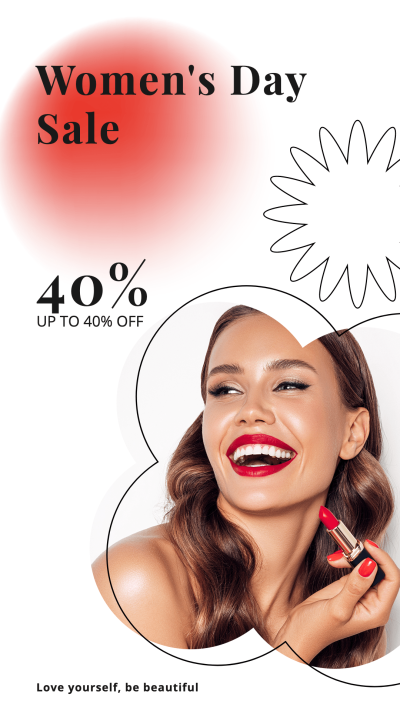 Women's Day Lipstick Beauty Sale Promotion Ecommerce Story