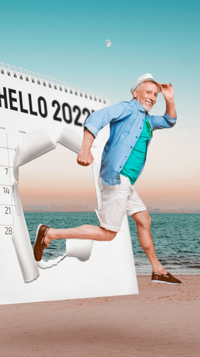 Calendar Seaside Scenery Man Matting Instagram Story