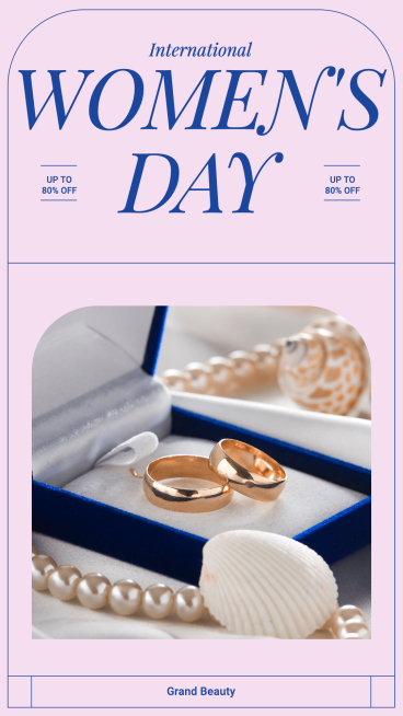 Women's Day Jewelry Accessories Sale Promotion Ecommerce Story预览效果