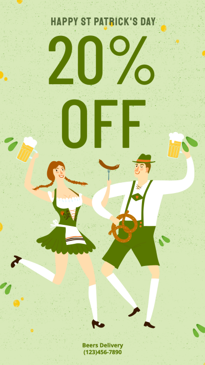 St. Patrick's Day Beers Free Delivery Sale Promotion Ecommerce Story