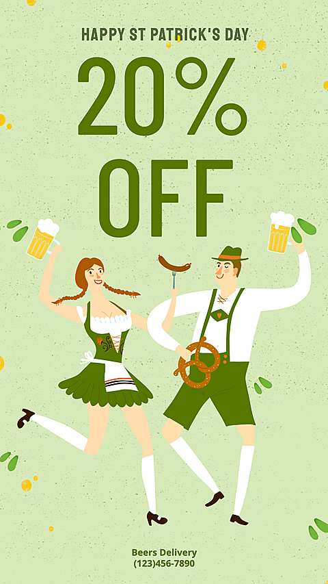 St. Patrick's Day Beers Free Delivery Sale Promotion Ecommerce Story