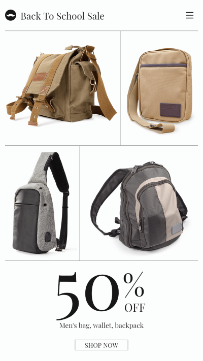 Father's day bags promotion ecommerce story