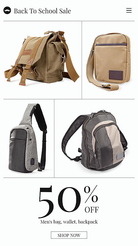 Father's day bags promotion ecommerce story