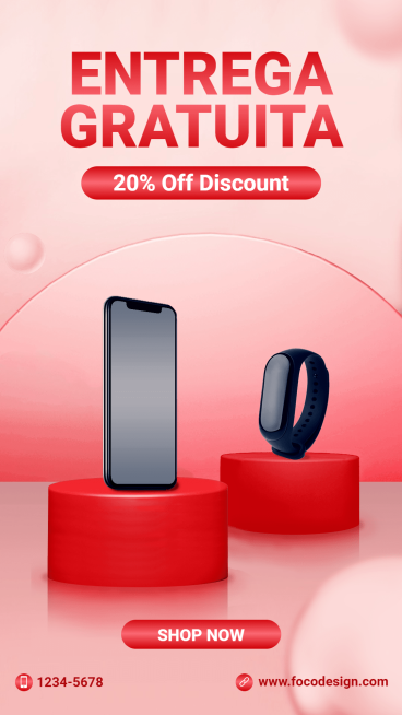 Free Delivery Day Electronic Products Promotion Ecommerce Story预览效果
