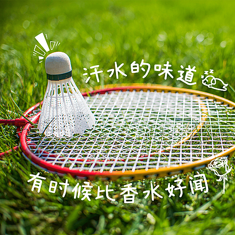 健身减肥晒照羽毛球简约风篇log模板