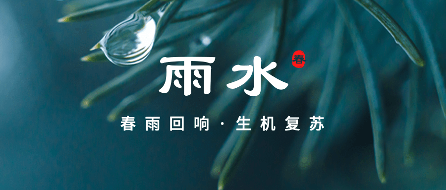 雨水节气祝福水滴公众号首图预览效果