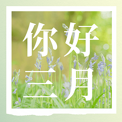 通用三月你好月初问候清新公众号次图