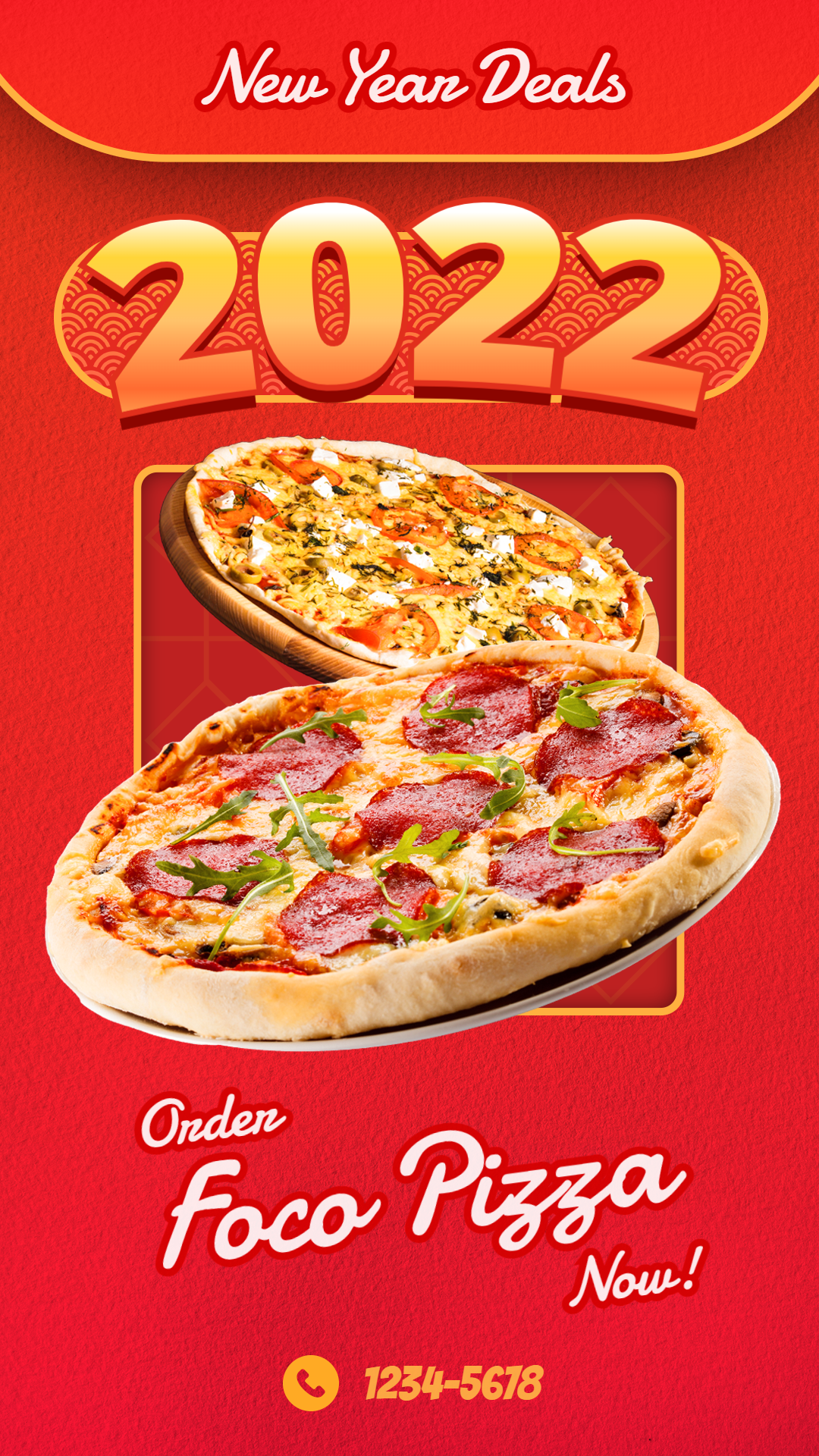 Creative New Year Pizza Sale Ecommerce Story预览效果