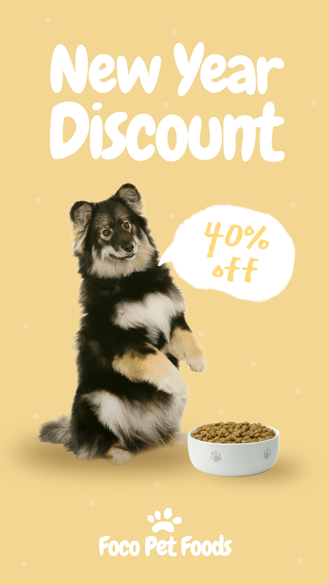 Simple Pet Food New Year Discount Ecommerce Story预览效果