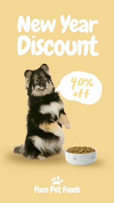 Simple Pet Food New Year Discount Ecommerce Story