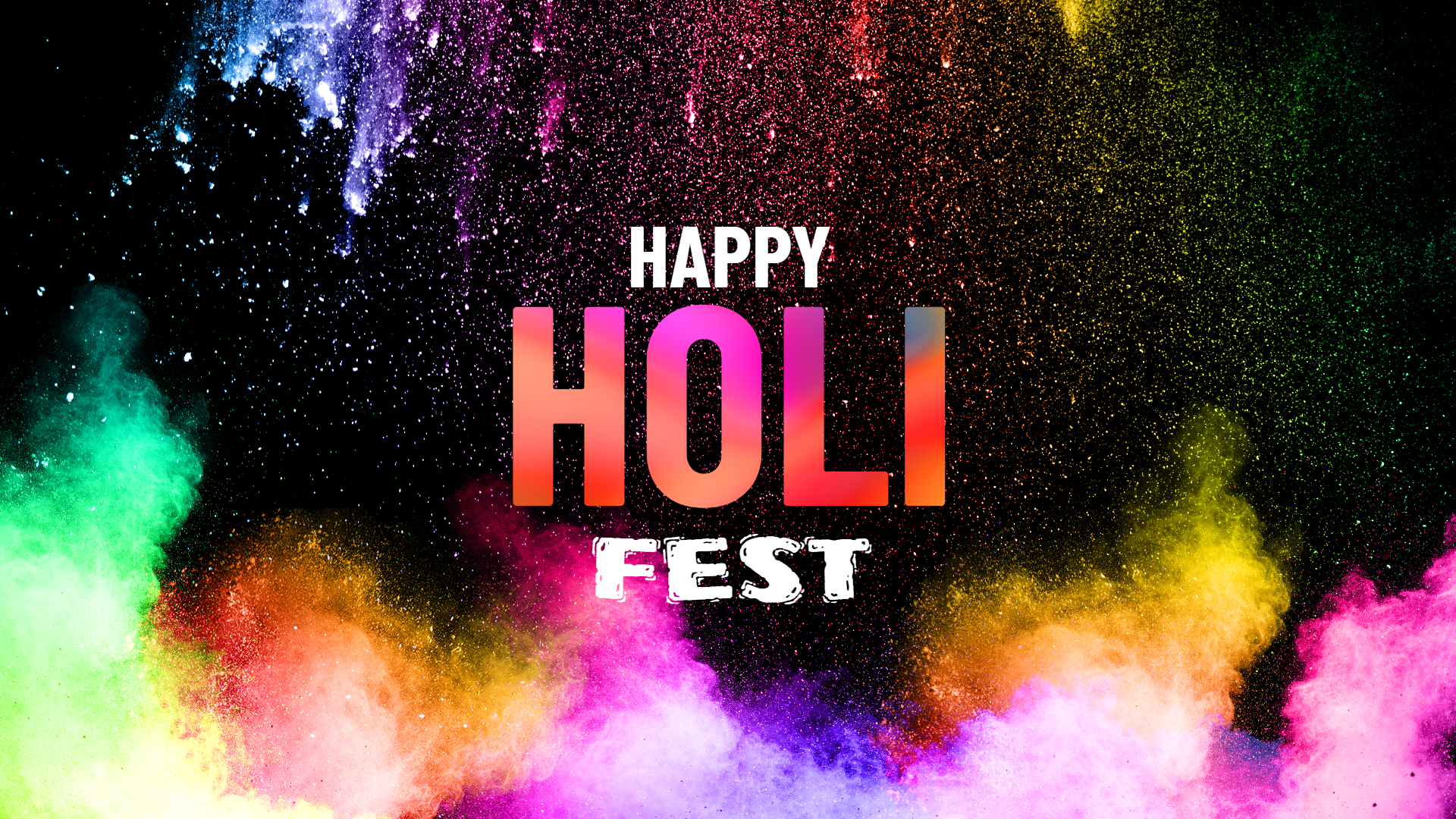 Neon Art Pigment Style Background Holi Festival Celebrate Party Invitation Letter
