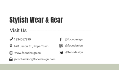 Fashion Minimalist Style Men's Wear Brand Introduction Business Card