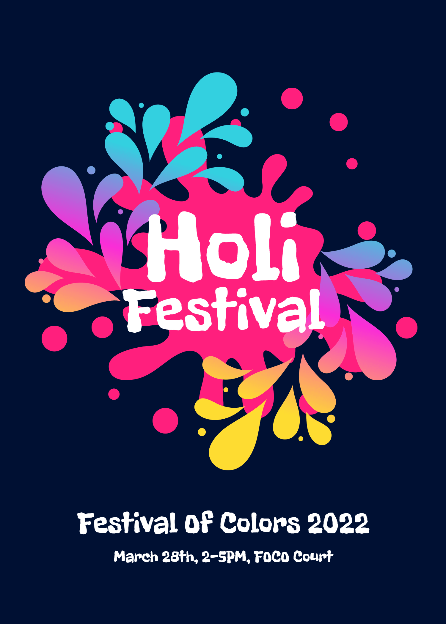 Handwritting Text Holi festival invitation letter