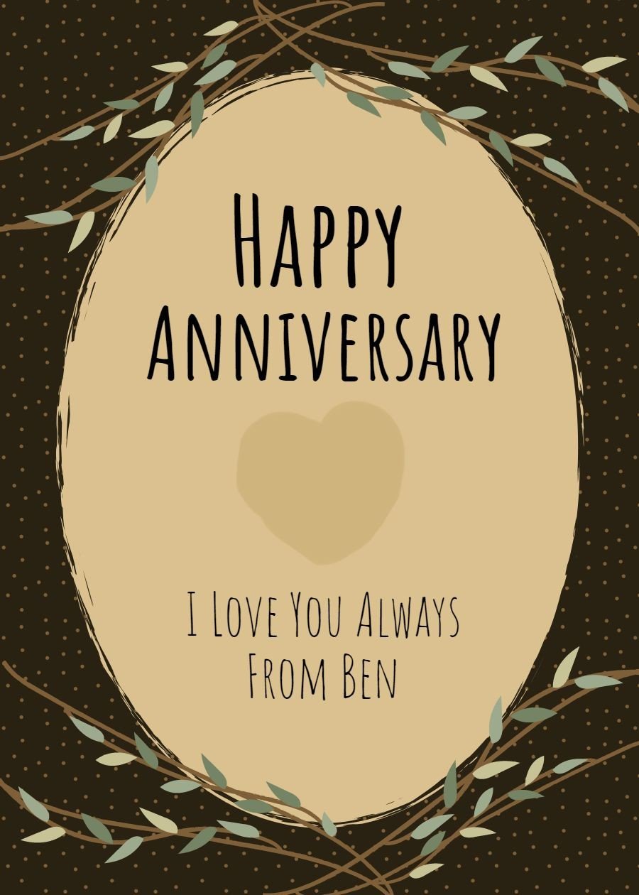 Literary Style Dot Element Wedding anniversary Greeting Card