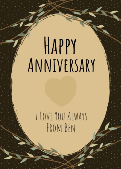 Literary Style Dot Element Wedding anniversary Greeting Card