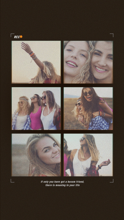 Literary Retro Style Girls Friends Group Photography Instagram Story