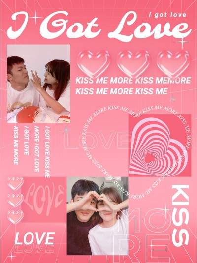 情人节创意秀恩爱情侣晒照小红书模板