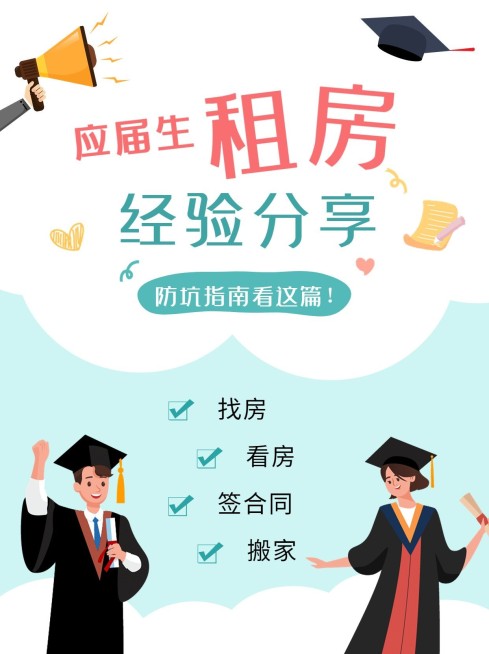 毕业租房攻略小红书配图预览效果