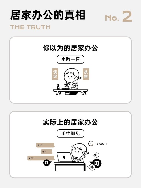 创意插画手绘风防疫居家办公记录套系小红书封面配图预览效果