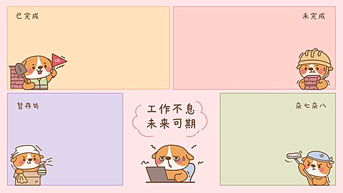 趣味创意打工人电脑分区壁纸