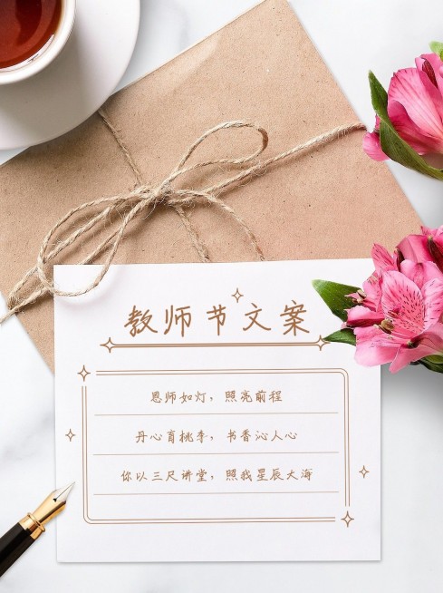教师节贺卡简约小清新小红书配图预览效果